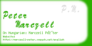 peter marczell business card